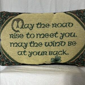Decorative Tapestry Pillow with Irish Blessing